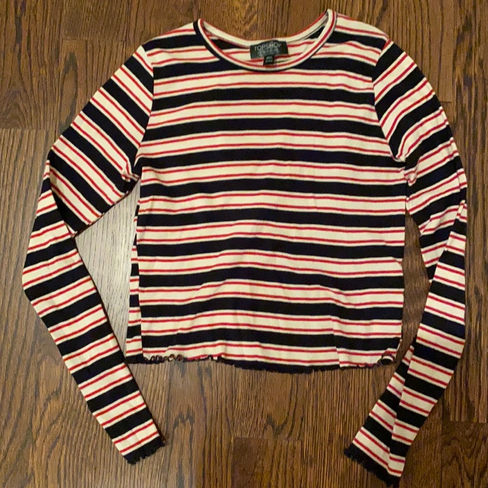 Top Short stripe crop shirt